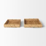 Hona Set of 2 Large Recatangular Nesting Water Hyacinth Trays