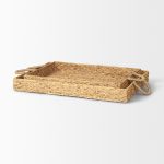 Hona Set of 2 Large Recatangular Nesting Water Hyacinth Trays
