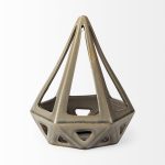 Hood 7.7L x 7.7W x 9.4H Bronze Geometric Ceramic Object