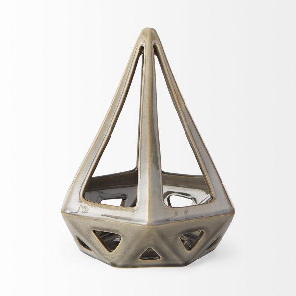 Hood 7.7L x 7.7W x 9.4H Bronze Geometric Ceramic Object 3