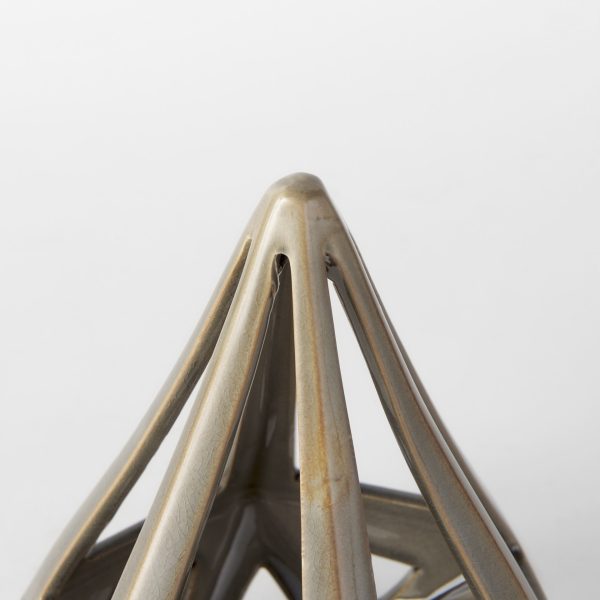 Hood 7.7L x 7.7W x 9.4H Bronze Geometric Ceramic Object 4