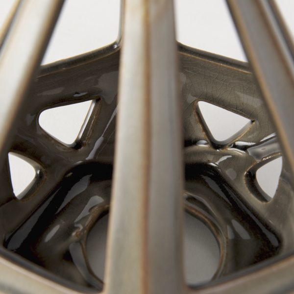 Hood 7.7L x 7.7W x 9.4H Bronze Geometric Ceramic Object 5
