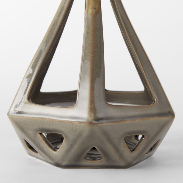 Hood 7.7L x 7.7W x 9.4H Bronze Geometric Ceramic Object 6