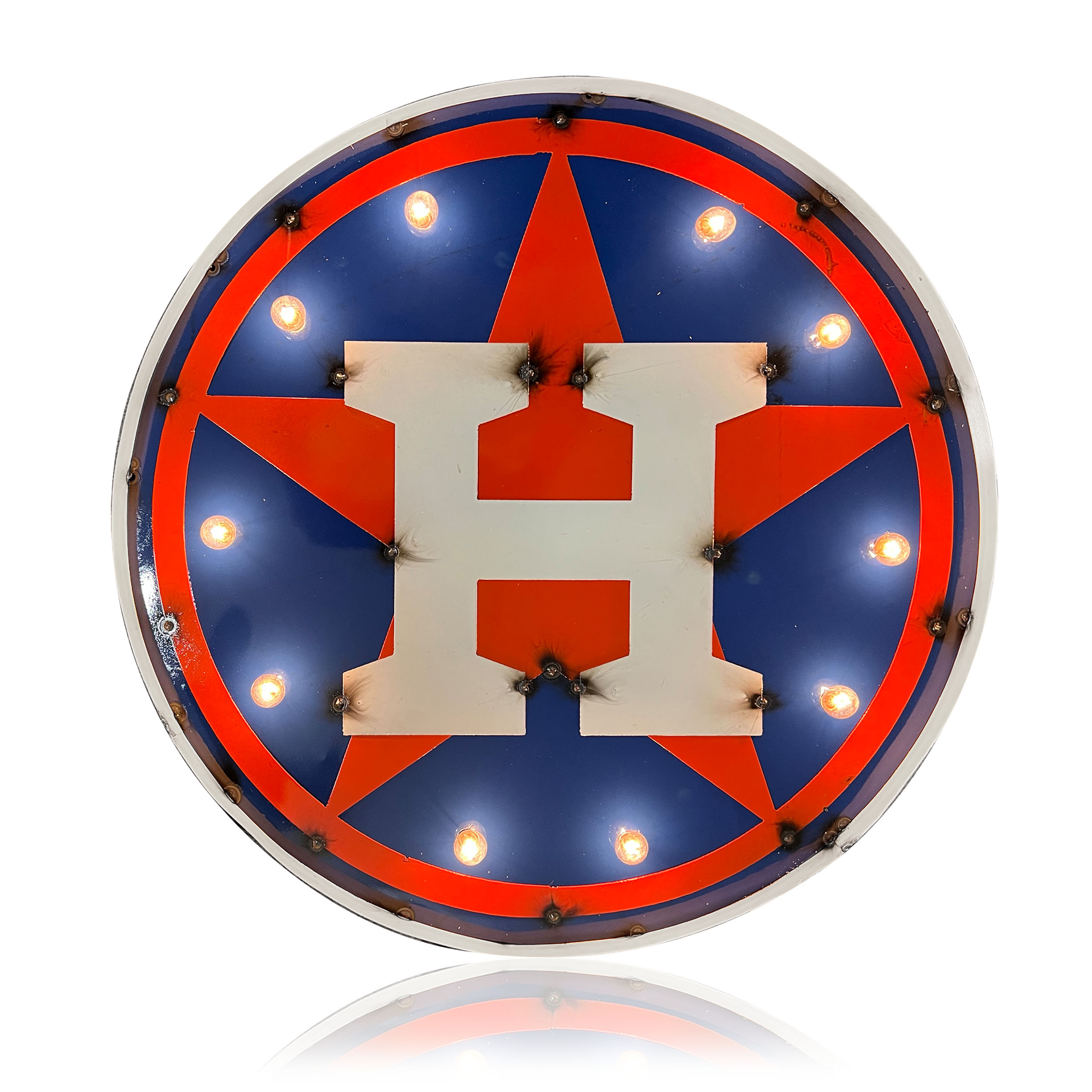 Houston Astros Lighted Recycled Metal Sign MLB Officially Licensed 2 Houston Astros Lighted Recycled Metal Sign MLB Officially Licensed - Image 2