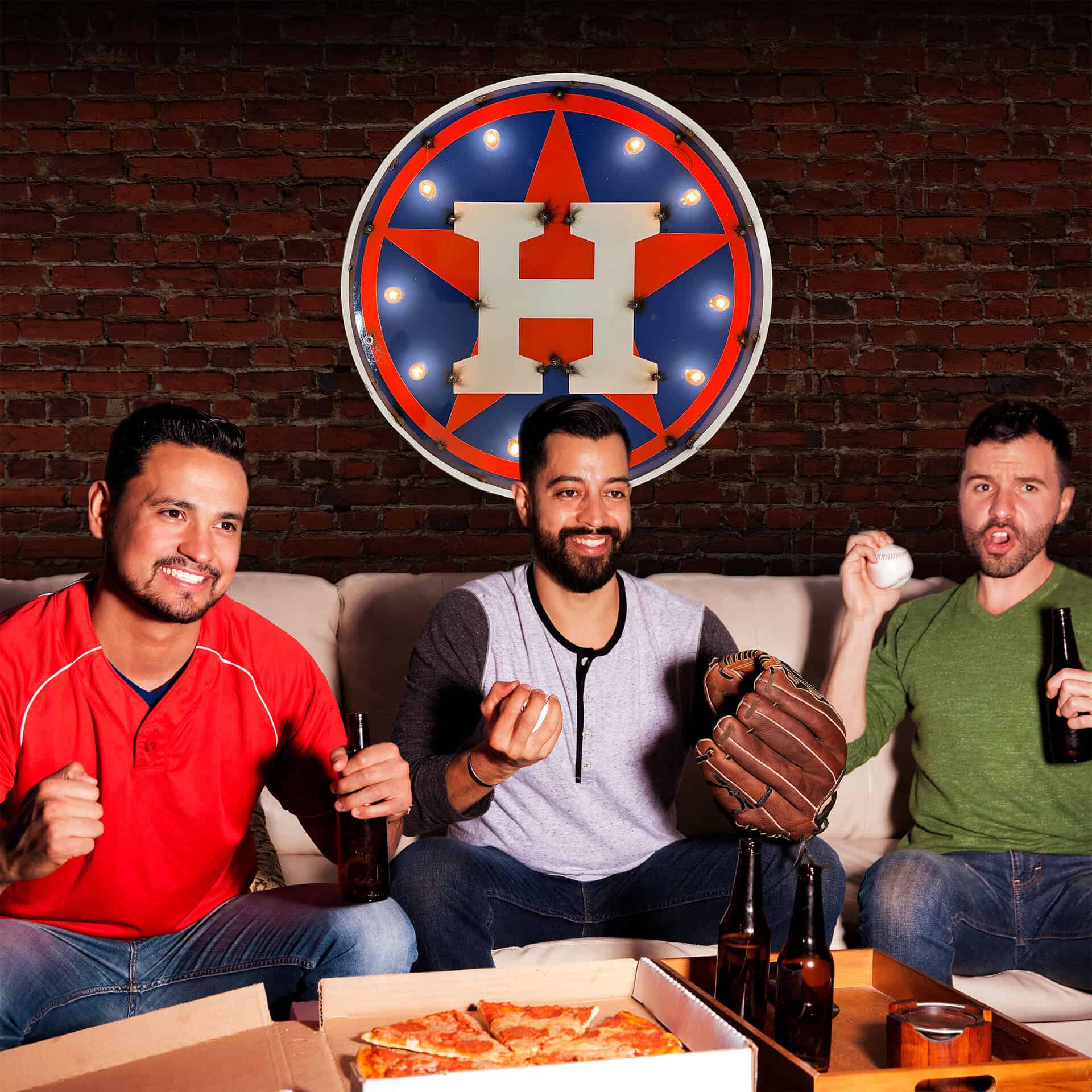 Houston Astros Lighted Recycled Metal Sign MLB Officially Licensed 3 Houston Astros Lighted Recycled Metal Sign MLB Officially Licensed - Image 3