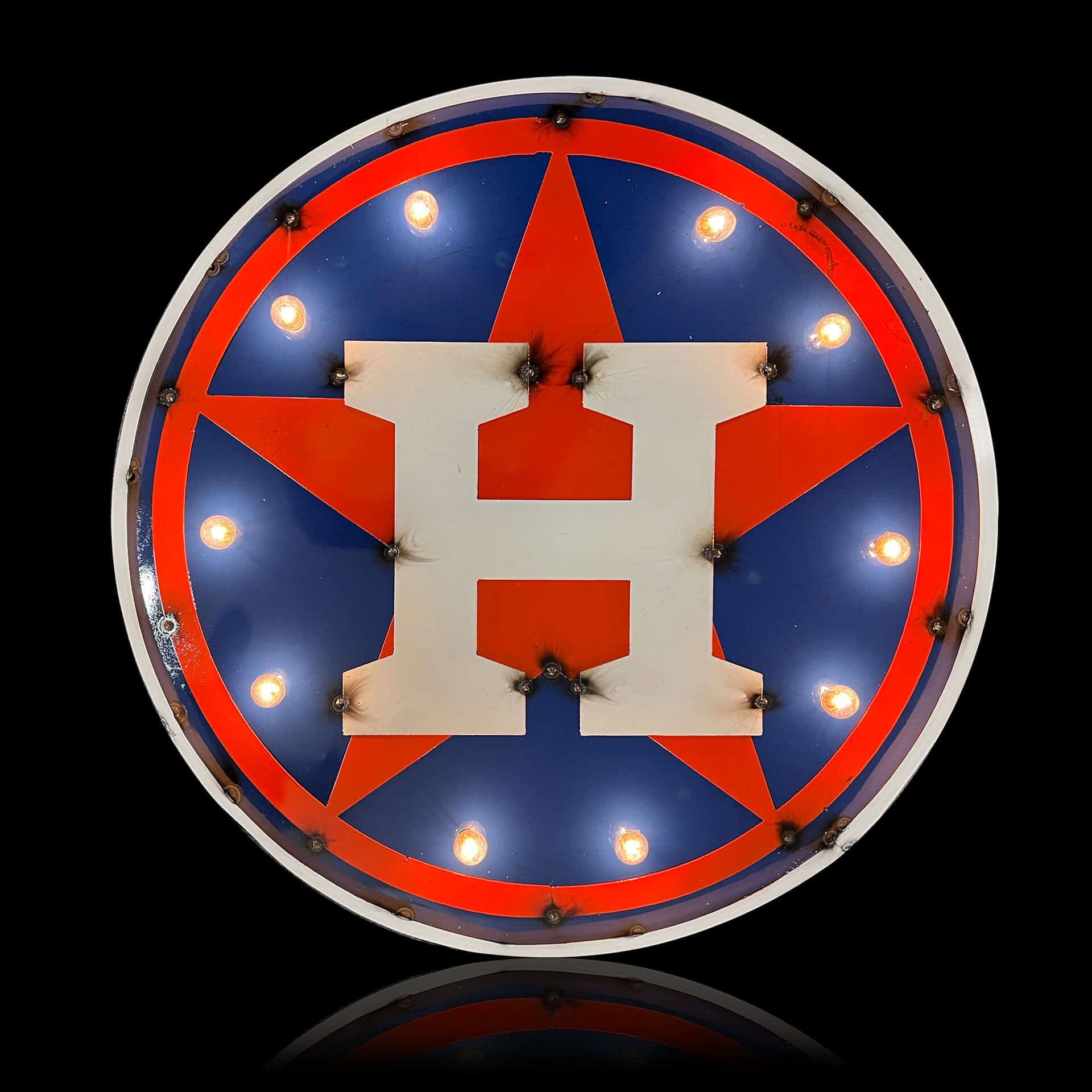 Houston Astros Lighted Recycled Metal Sign MLB Officially Licensed 4 Houston Astros Lighted Recycled Metal Sign MLB Officially Licensed - Image 4