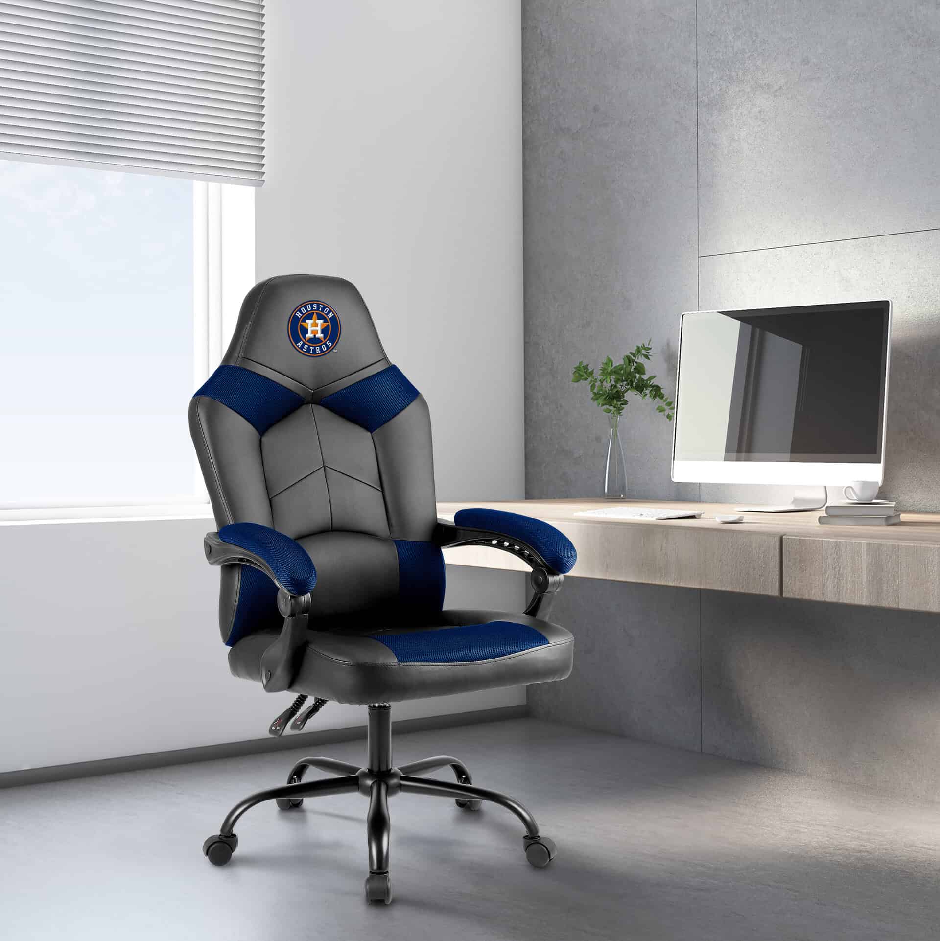 Houston Astros Oversized Embroidered Logo Office Chair with Storage Pouch 3 Houston Astros Oversized Embroidered Logo Office Chair with Storage Pouch - Image 3
