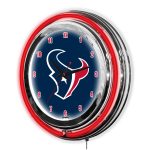 Houston Texans 14" Neon Chrome Clock Team Colors