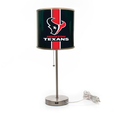 Houston Texans Chrome USB Charging Lamp with Shade Insert