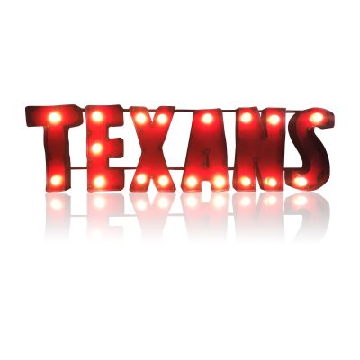 Houston Texans Lighted Recycled Metal Wordmark Sign