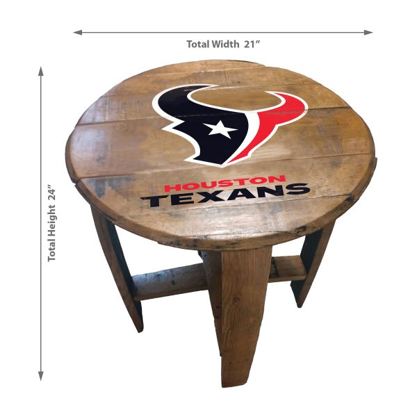 Houston Texans NFL Oak Whiskey Barrel Side Table 2