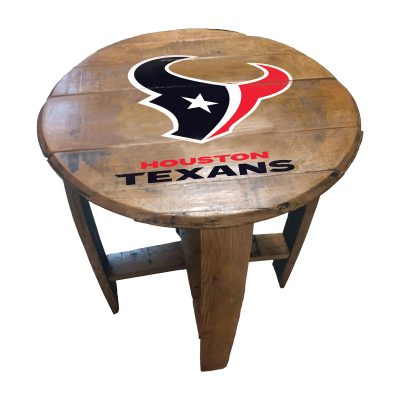 Houston Texans NFL Oak Whiskey Barrel Side Table