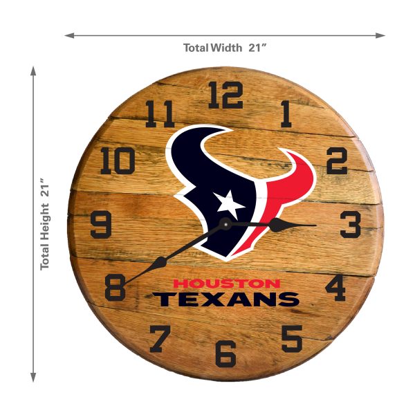 Houston Texans Oak Barrel Clock Authentic Kentucky Whiskey Barrel 1