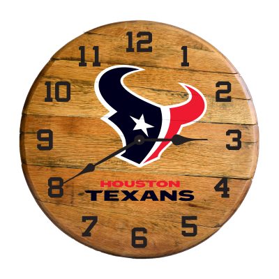Houston Texans Oak Barrel Clock Authentic Kentucky Whiskey Barrel