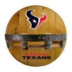 Houston Texans Oak Whiskey Barrel Bar Shelf