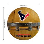 Houston Texans Oak Whiskey Barrel Bar Shelf