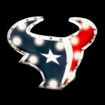 Houston Texans Recycled Metal Lighted NFL Logo Sign