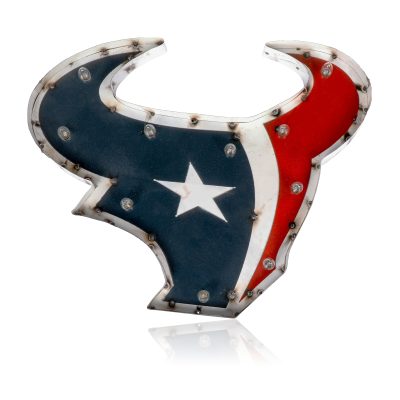 Houston Texans Recycled Metal Lighted NFL Logo Sign