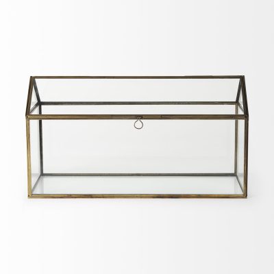Hutt 16L x 6W x 9H Gold Glass Terrarium Box