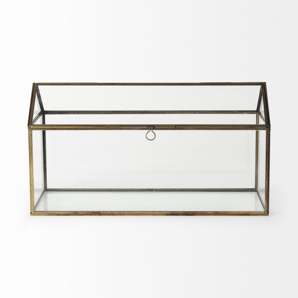 Hutt 16L x 6W x 9H Gold Glass Terrarium Box 1