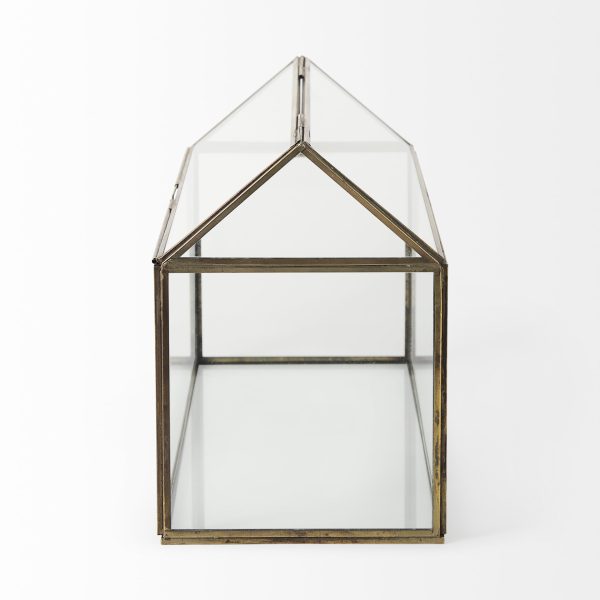 Hutt 16L x 6W x 9H Gold Glass Terrarium Box 2