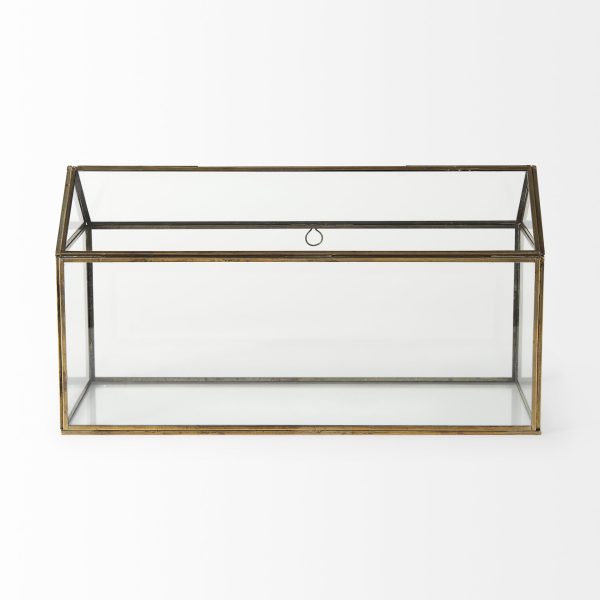 Hutt 16L x 6W x 9H Gold Glass Terrarium Box 3