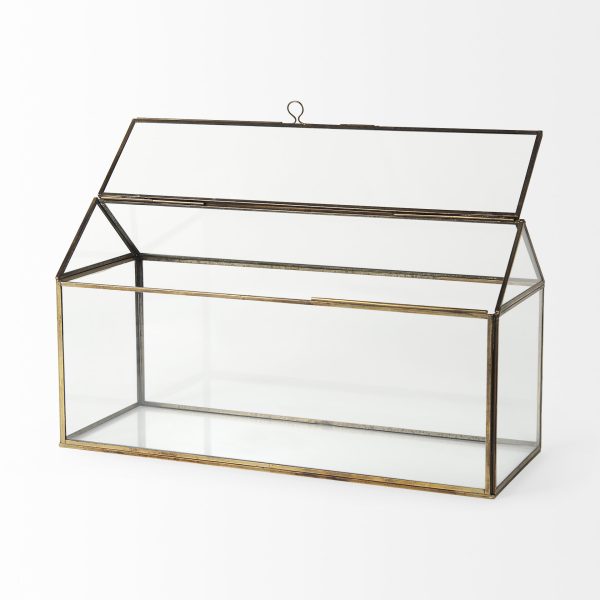 Hutt 16L x 6W x 9H Gold Glass Terrarium Box 4