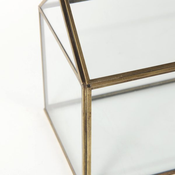 Hutt 16L x 6W x 9H Gold Glass Terrarium Box 7