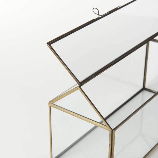 Hutt 16L x 6W x 9H Gold Glass Terrarium Box 8