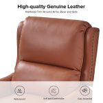 Hyde Brick Genuine Leather Nailhead Trim Wingback Recliner 8 Hyde Brick Genuine Leather Nailhead Trim Wingback Recliner