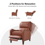 Hyde Brick Genuine Leather Nailhead Trim Wingback Recliner 9 Hyde Brick Genuine Leather Nailhead Trim Wingback Recliner