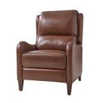 Hyde Brown Genuine Leather Wingback Nailhead Trim Push-Back Recliner 7 Hyde Brown Genuine Leather Wingback Nailhead Trim Push-Back Recliner