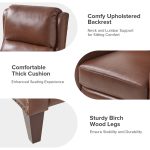 Hyde Brown Genuine Leather Wingback Nailhead Trim Push-Back Recliner 10 Hyde Brown Genuine Leather Wingback Nailhead Trim Push-Back Recliner