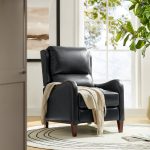 Hyde Genuine Leather Mid-Century Modern Wingback Nailhead Trim Recliner 6 Hyde Genuine Leather Mid-Century Modern Wingback Nailhead Trim Recliner