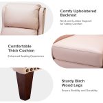 Hyde Pink Leather Mid-Century Modern Wingback Push-Back Recliner 10 Hyde Pink Leather Mid-Century Modern Wingback Push-Back Recliner