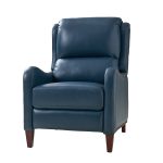 Hyde Turquoise Genuine Leather Mid-Century Modern Wingback Recliner 7 Hyde Turquoise Genuine Leather Mid-Century Modern Wingback Recliner