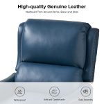 Hyde Turquoise Genuine Leather Mid-Century Modern Wingback Recliner 8 Hyde Turquoise Genuine Leather Mid-Century Modern Wingback Recliner