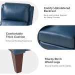 Hyde Turquoise Genuine Leather Mid-Century Modern Wingback Recliner 10 Hyde Turquoise Genuine Leather Mid-Century Modern Wingback Recliner
