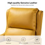 Hyde Yellow Leather Mid-Century Modern Nailhead Trim Recliner 8 Hyde Yellow Leather Mid-Century Modern Nailhead Trim Recliner
