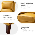 Hyde Yellow Leather Mid-Century Modern Nailhead Trim Recliner 10 Hyde Yellow Leather Mid-Century Modern Nailhead Trim Recliner