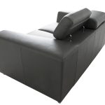 ICON Dark Grey Leather Sofa Adjustable Headrests