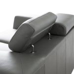 ICON Dark Grey Leather Sofa Adjustable Headrests