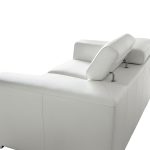 ICON Off White Leather Loveseat Adjustable Headrests Steel Legs