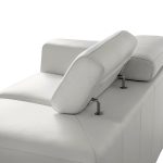 ICON Off White Leather Loveseat Adjustable Headrests Steel Legs