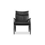 INGA Black Leather Lounge Chair Black Rubberwood Frame 7 INGA Black Leather Lounge Chair Black Rubberwood Frame