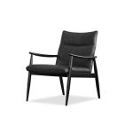 INGA Black Leather Lounge Chair Black Rubberwood Frame 6 INGA Black Leather Lounge Chair Black Rubberwood Frame