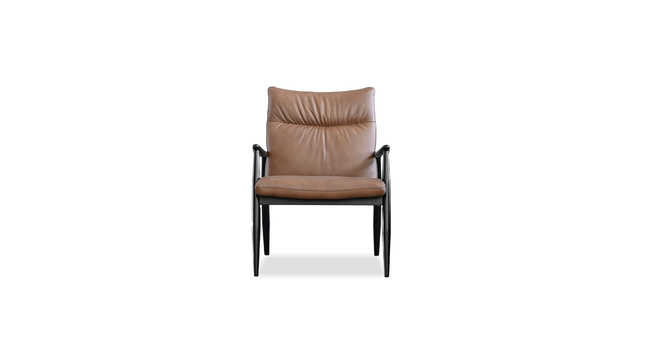 INGA Leather Lounge Chair Black Rubberwood Frame 2 INGA Leather Lounge Chair Black Rubberwood Frame - Image 2