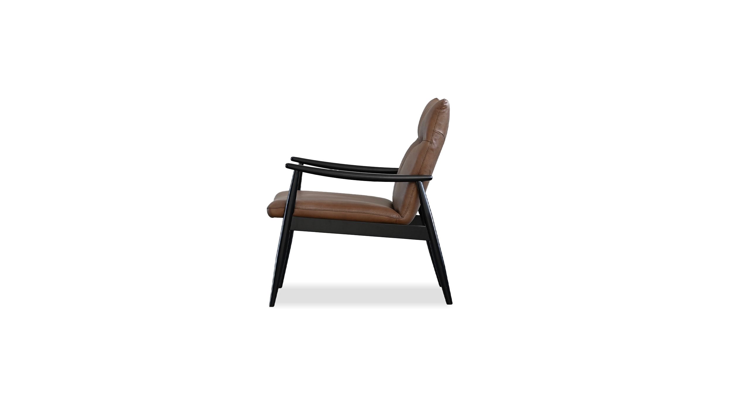 INGA Leather Lounge Chair Black Rubberwood Frame 3 INGA Leather Lounge Chair Black Rubberwood Frame - Image 3
