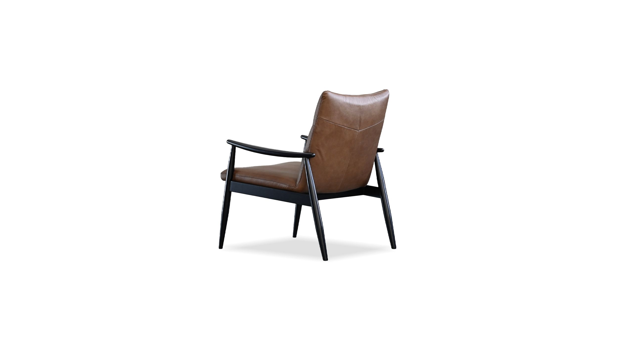 INGA Leather Lounge Chair Black Rubberwood Frame 4 INGA Leather Lounge Chair Black Rubberwood Frame - Image 4
