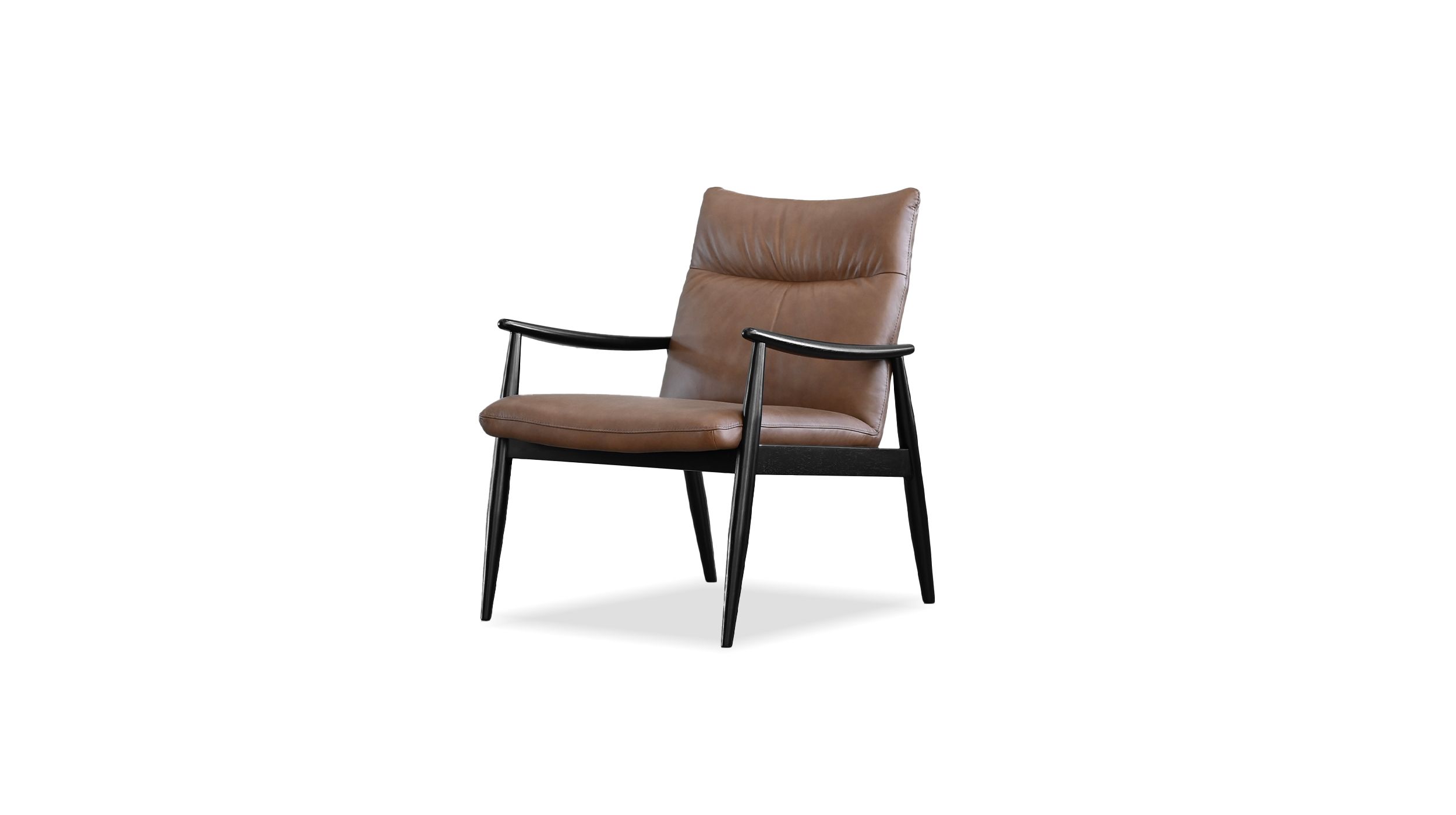 INGA Leather Lounge Chair Black Rubberwood Frame 1 INGA Leather Lounge Chair Black Rubberwood Frame